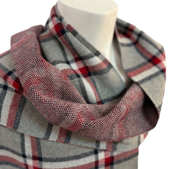 Tommy Hilfiger Plaid Scarf - Cotton/Wool Blend - 12" x 74" - Picture 3 of 11